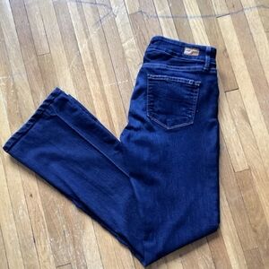 Paige Maternity Ladies 27-30 Dark Solid Blue Straight Leg Denim Jeans,MINT